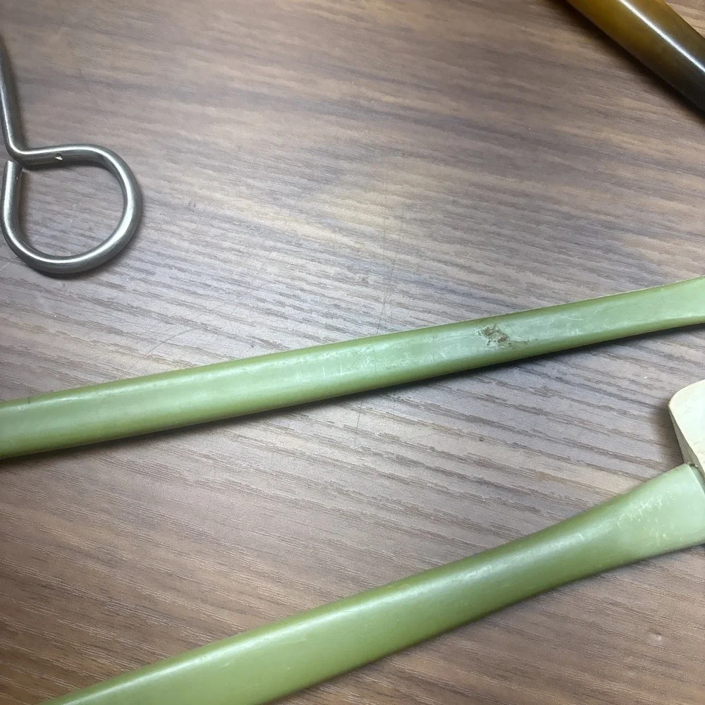 9 Vintage Kitchen Utensils Lot EKCO Rubbermaid Olive Green Primitive USA Made
